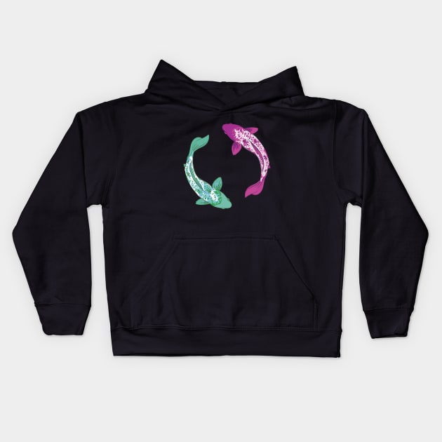 Koi Fish Yin Yang Kids Hoodie by astralprints